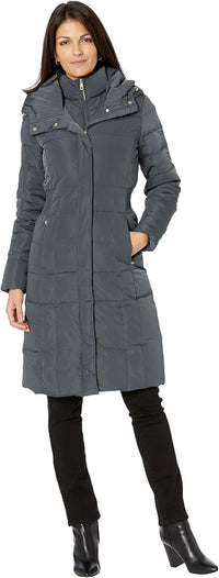 Cole Haan womens Long Quilted Puffer Coat Down Jacket