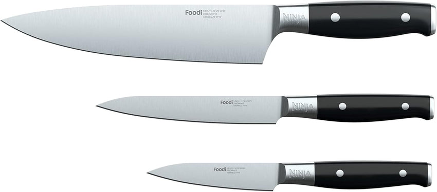 Ninja K32004 Foodi NeverDull System 4-Piece Steak Knife Set, Premium, German Stainless Steel, Black