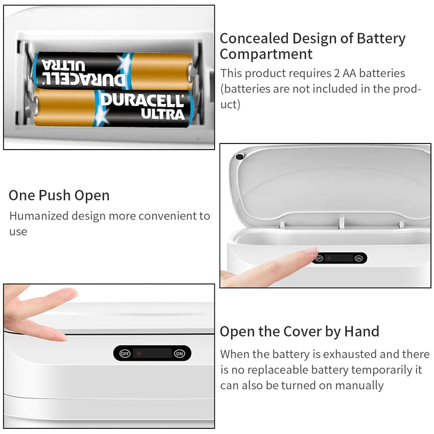 Automatic Sensor Trash Can, Kitchen Smart Garbage Bin with Lid, Touchless Induction, Collapsible Design, Large Capacity Waste Basket for Home, Office, Bathroom