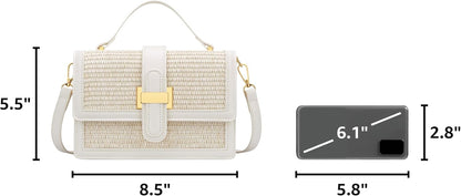 KKXIU Crossbody Bags for Women - Top Handle Purses for Lady, Leather Handbags Shoulder Clutch with Adjustable Shoulder Strap