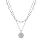 Yoosteel Layered Initial Necklaces for Women Trendy - 14K Gold-Plated Dainty Layering Paperclip Chain Coin Initial Necklace Jewelry Gifts for Women Mom Wife Teen Girls