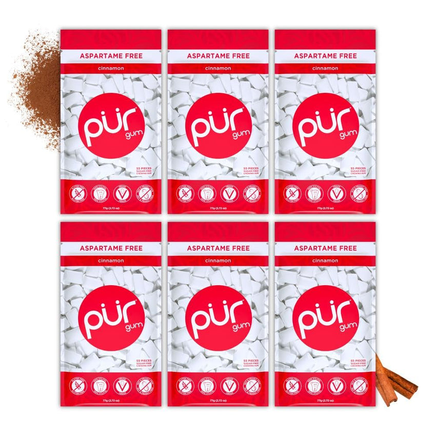 PUR Gum | Aspartame Free Chewing Gum | 100% Xylitol | Natural Spearmint Flavored Gum, 55 Pieces (Pack of 3)