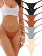 Seamless G-string Thongs for Women - No Show Thong Underwear Stretch Breathable Low Rise Panties 8 Pack