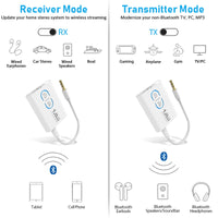1Mii Bluetooth 5.3 Transmitter Receiver for TV to Wireless Headphones, Dual Link AptX Adaptive/Low Latency/HD Audio, Aux Adapter for Home Stereo, Airplane, Boat, Gym