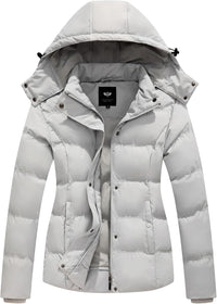 GGleaf Women's Winter Coats Quilted Puffer Jacket Warm Snow Coat with Removable Hood