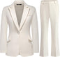 Women's Suit 2 Piece Set Pinstripe Blazer and Bootcut Dressy Pants Set for Work Office Business Outfits
