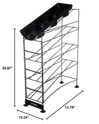 San Jamar Wireworks Cup and Lid Dispenser Fits 8 - 44 Oz. Cups, 3 Tiers with Suction Cup Feet for Restaurants, Fast Food, And Kitchens, Plastic, 8.25 X 20.5 X 22.5 Inches, Black