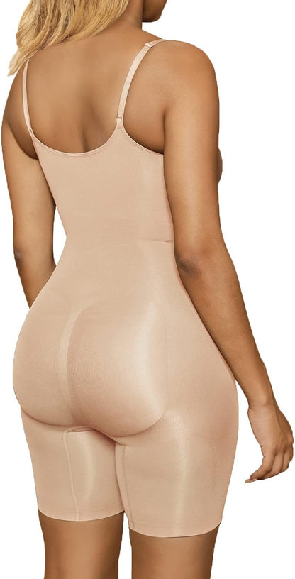 SHAPERX Women's Seamless Shapewear Bodysuit Tummy Control Body Shaper Waist Snatching Body Suit