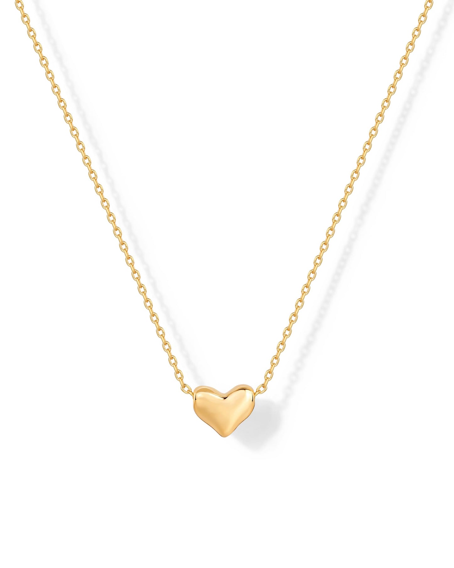 PAVOI 14K Gold Plated Cubic Zirconia Heart Necklace | Cute Dainty Love Pendant Necklaces for Women - Valentines Day Trendy Jewelry