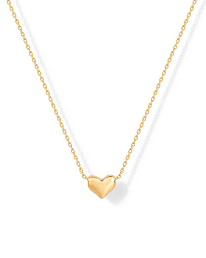 PAVOI 14K Gold Plated Cubic Zirconia Heart Necklace | Cute Dainty Love Pendant Necklaces for Women - Valentines Day Trendy Jewelry