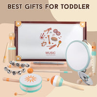 Toddlers Musical Instruments-Baby Montessori Wooden Musical Toys for Toddlers 1-3 Year Old,Kids Percussion Instruments Toy for Preschool Kids,Christmas Birthday Gift for Baby Boys Girls