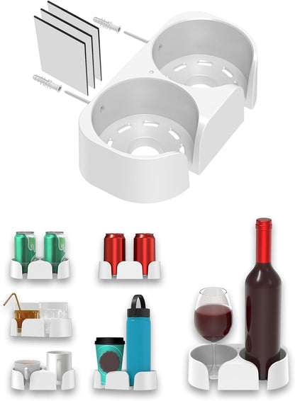NOTMBESTM Shower Drink Holder for Beer, Drink, Wine, Bottle, Can, Coffee, Shower Beer Holder Fit for Wall or Desk Cup Organizer, Shower Cup Holder for Bath Wine Glass, Give It as a Gift (Black)