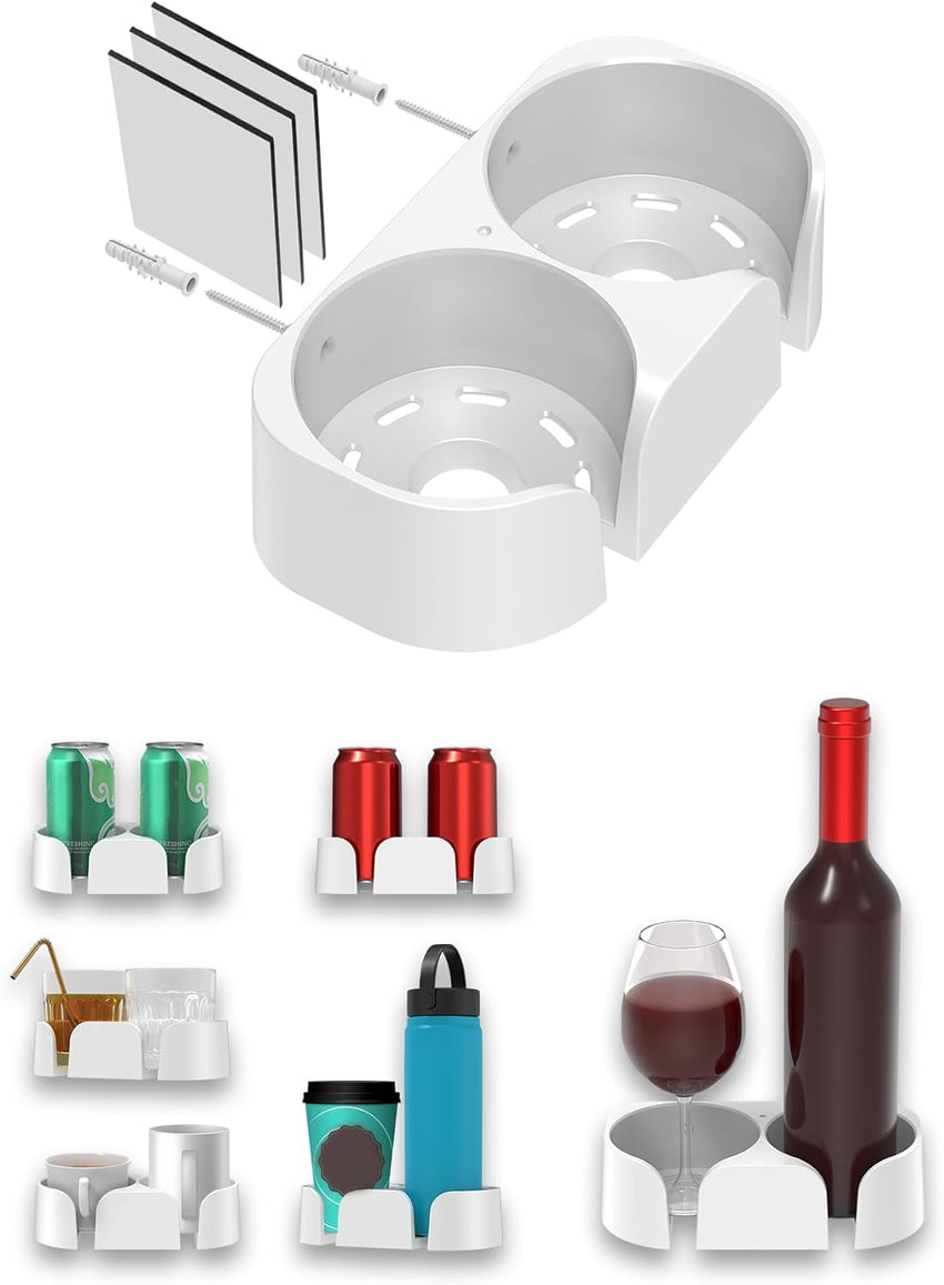 NOTMBESTM Shower Drink Holder for Beer, Drink, Wine, Bottle, Can, Coffee, Shower Beer Holder Fit for Wall or Desk Cup Organizer, Shower Cup Holder for Bath Wine Glass, Give It as a Gift (Black)