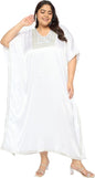 Gypsie Blu Women’s Plus Size Satin Sequin Kaftan Dress with Kimono Sleeves Casual Resort Wear Stylish Loose Fit Evening Dress
