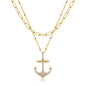 MEVECCO Layered Heart Necklace Pendant Handmade 18k Gold Plated Dainty Gold Choker Arrow Bar Layering Long Necklace for Women