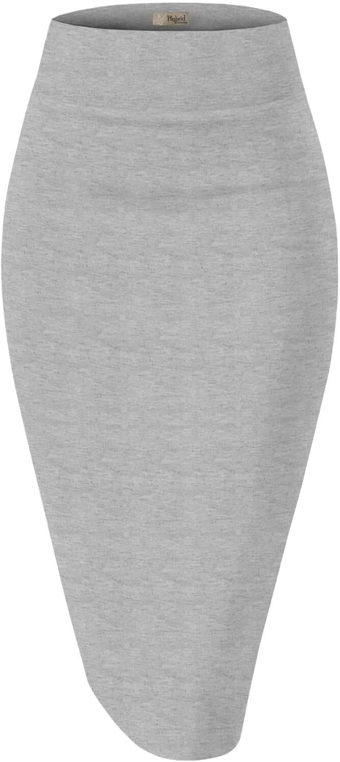 Hybrid & Company Women's Techno/Scuba Stretchy Office Pencil Skirt Made in USA