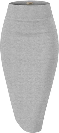 Hybrid & Company Women's Techno/Scuba Stretchy Office Pencil Skirt Made in USA