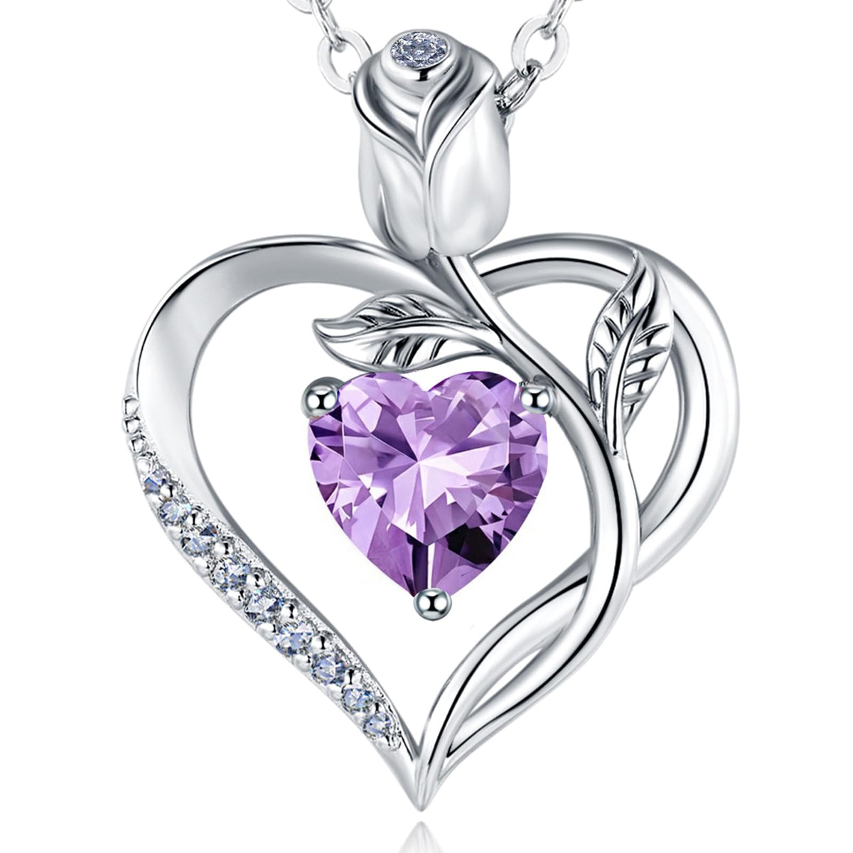 Women's Heart Pendant Necklace – 1.2CT Moissanite or Lab-Grown Sapphire, Ruby & Emerald
