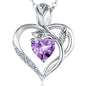 Women's Heart Pendant Necklace – 1.2CT Moissanite or Lab-Grown Sapphire, Ruby & Emerald