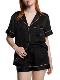 Victoria's Secret Satin Pajama Set, Short Sleeve Button Down Shirt & Shorts, Sleepwear for Women (XS-XXL)