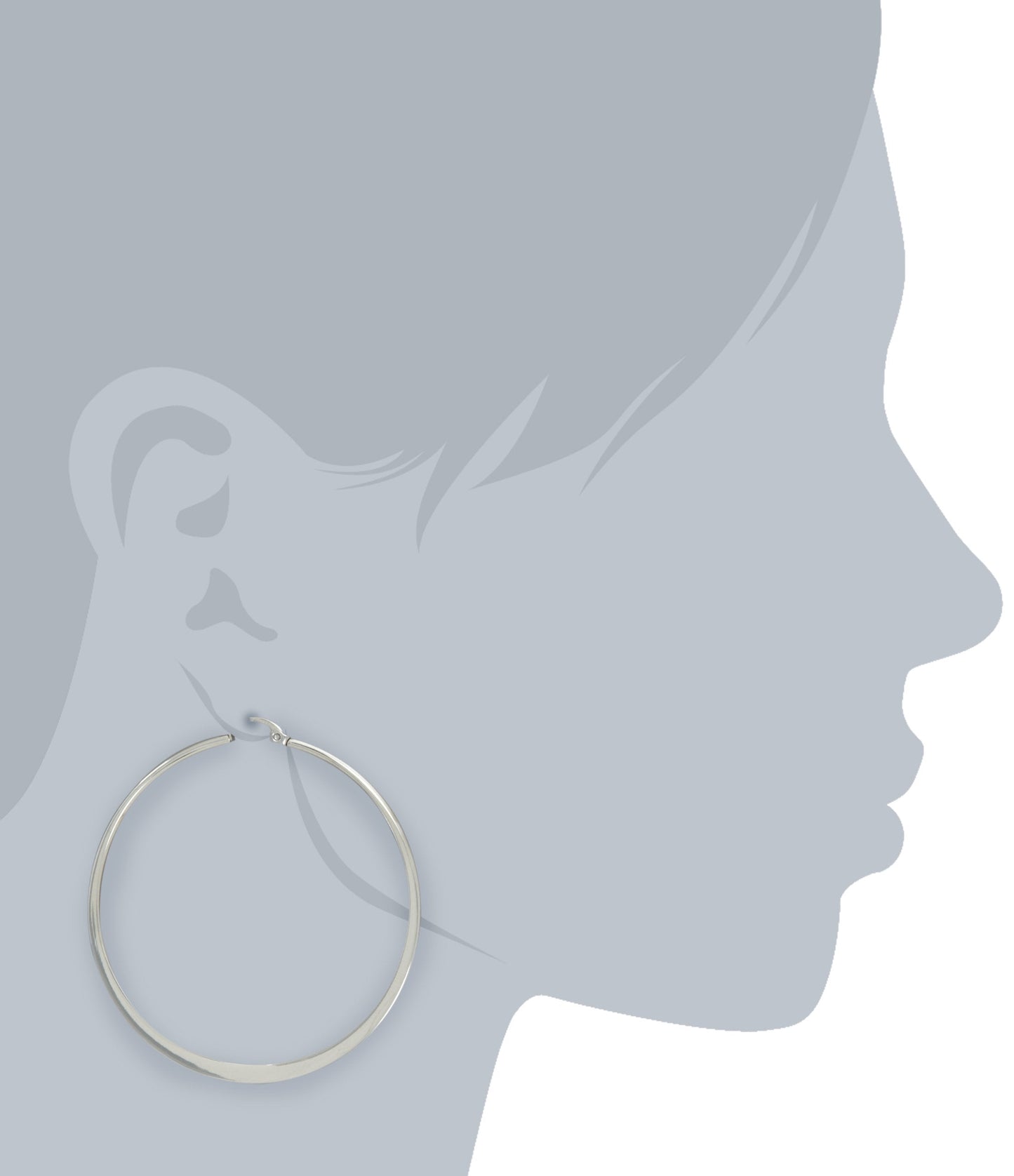 Amazon Essentials Gold Plated or Stainless Steel Flattened Hoop Earrings