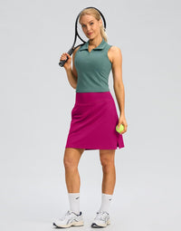 SANTINY 18" Skorts for Women 3 Pockets High Waist Long Athletic Tennis Skirt Golf Skort for Casual Summer Travel