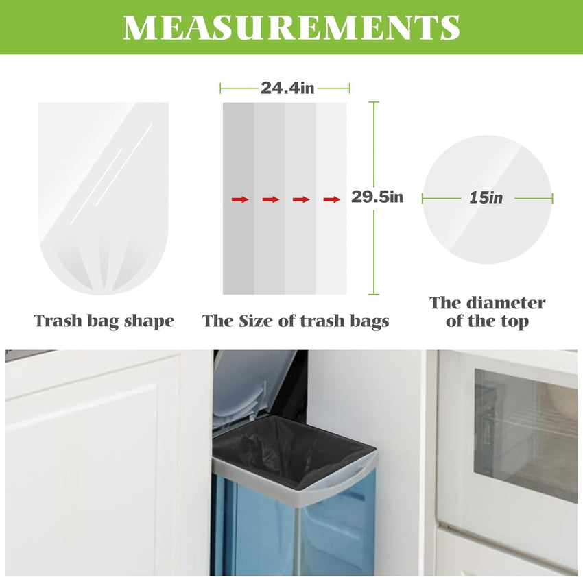 10 Gallon 200 Counts Extra Strong Trash Bags Tall Kitchen Garbage Bags by Teivio, 9 Gallon 10 Gallon,Bathroom Trash Can Bin Liners, Intended for Home,Plastic Bags for office kitchen Garden,Black