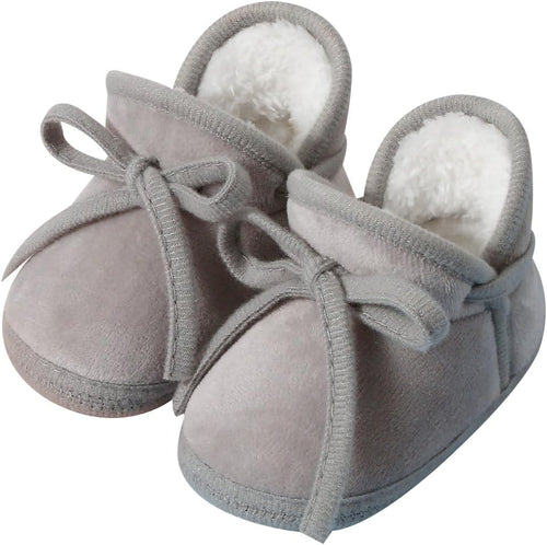 Baby Booties Newborn Fleece First Walking Shoes Non-Slip Sole Slippers Cozy Warm Booties for Infant Toddler Boys Girls