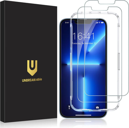 UNBREAKcable Shatterproof Tempered Glass Screen Protector for iPhone 12/12 Pro [2-Pack] [99.99% HD Clear] [Easy Installation Frame] [9H Hardness] [Full Coverage] [Bubble Free] for Apple 6.1''