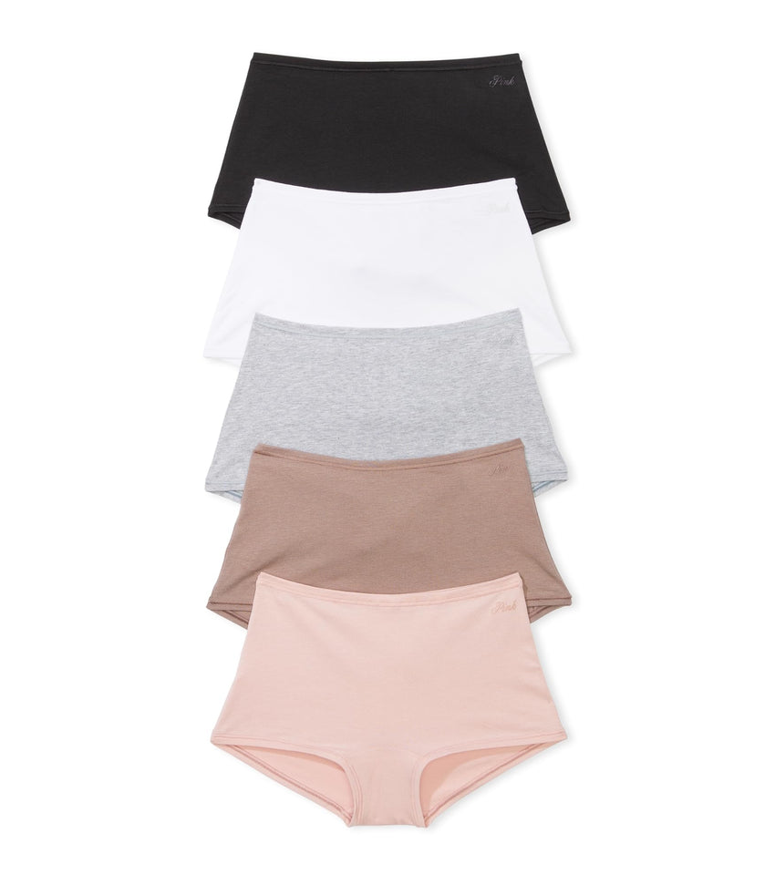 Victoria's Secret PINK Cotton Boyshort Panty Pack, Women's Underwear (XS-XXL)