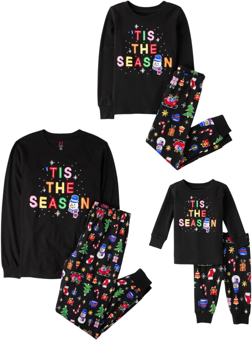 The Children's Place Family Matching, Christmas and Holiday Pajama Sets, Cotton