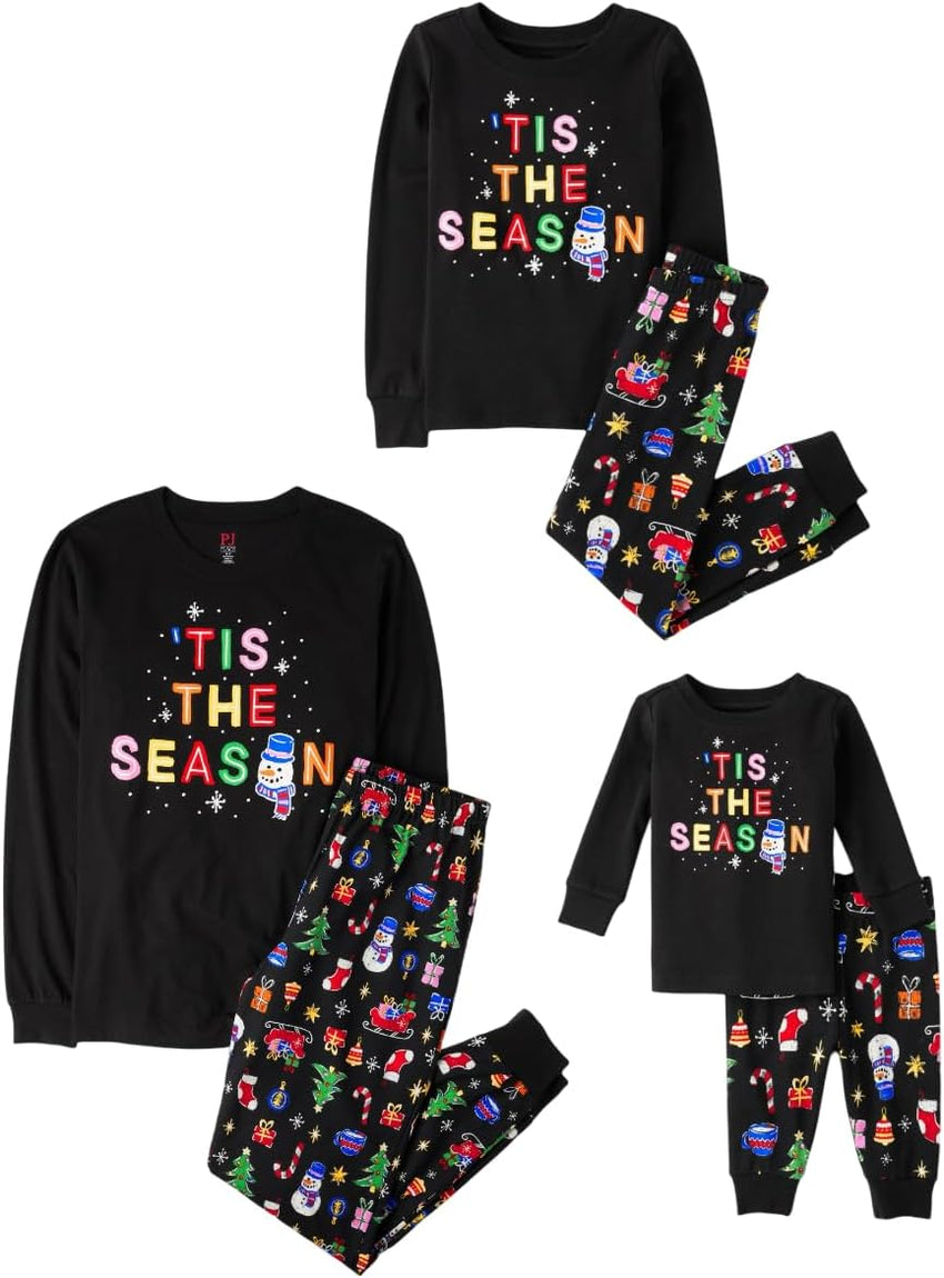 The Children's Place Family Matching, Christmas and Holiday Pajama Sets, Cotton