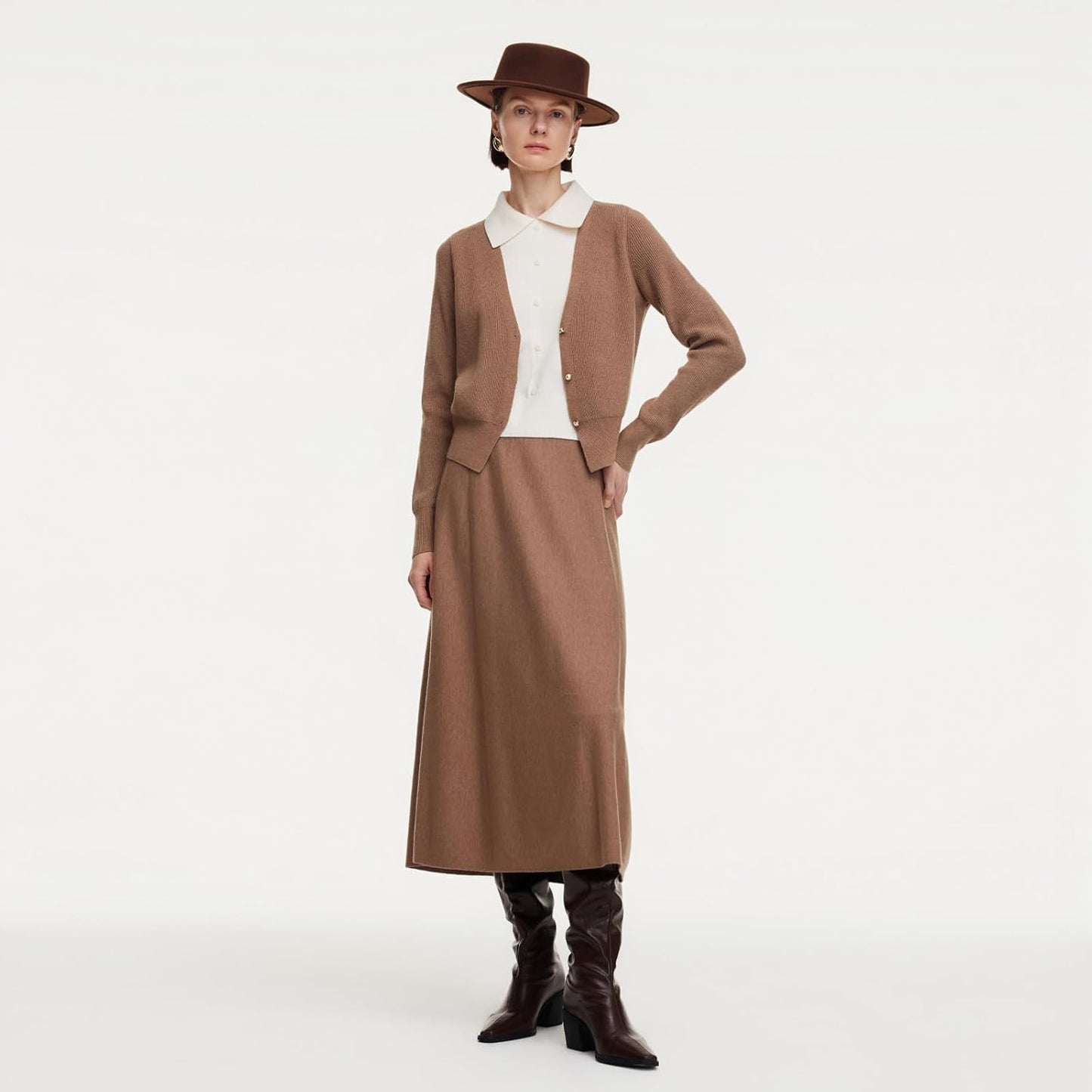 GOELIA Fall Skirt Sets Women 2 Piece Outfits Knit Pullover Sweater Top and Sweater Midi Skirts Going Out Winter Clothing