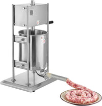 VEVOR Manual Sausage Stuffer, 22 LBS / 10 L Vertical Meat Stuffer, Dual-Speed Sausage Casing Meat Filling Machine, Stainless Steel Heavy Duty Filler with 5 Stuffing Tubes, for Commercial & Home Use
