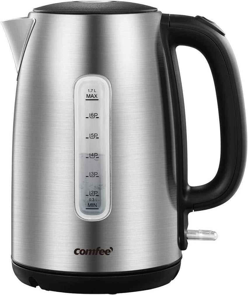 COMFEE' Electric Kettle, 1.7L Hot Water Boiler, 1500W Fast Boil, Glass Electric Tea Kettle with LED Indicator, Auto Shut-Off and Boil-Dry Protection, BPA Free