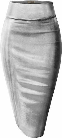 Hybrid & Company Women's Techno/Scuba Stretchy Office Pencil Skirt Made in USA