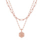 M MOOHAM Dainty Initial Necklaces for Women, 14K-Gold-Plated Layering Necklace for Women Cute Hexagon Letter Initial Necklace Layered Necklaces for Womens Teen Girl Gifts