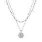 Yoosteel Layered Initial Necklaces for Women Trendy - 14K Gold-Plated Dainty Layering Paperclip Chain Coin Initial Necklace Jewelry Gifts for Women Mom Wife Teen Girls