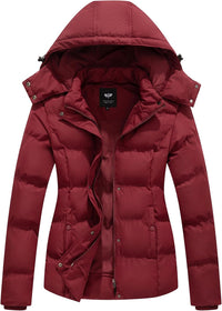 GGleaf Women's Winter Coats Quilted Puffer Jacket Warm Snow Coat with Removable Hood