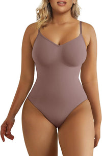 SHAPERX Women's Seamless Shapewear Bodysuit Tummy Control Body Shaper Waist Snatching Body Suit