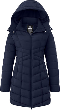 wantdo Women's Puffer Jacket Warm Padded Winter Coat Long Quilted Jacket (Available in Plus Size)