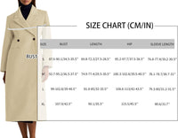 Mina Self Long Wool Coat Women 2025 Fall Winter Notch Lapel Double Breasted Full-Lined Business Casual with Pockets Pea Coats