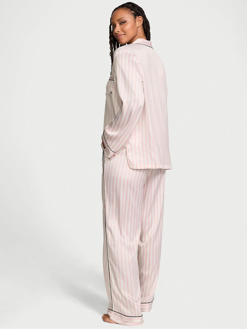 Victoria's Secret Satin Pajama Set, Long Sleeve Button Down Shirt & Pants, Sleepwear for Women (XS-XXL)