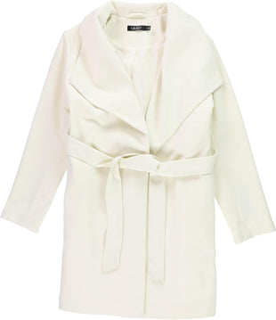 Ralph Lauren Womens Solid Belted Crepe Jacket, Black, Medium