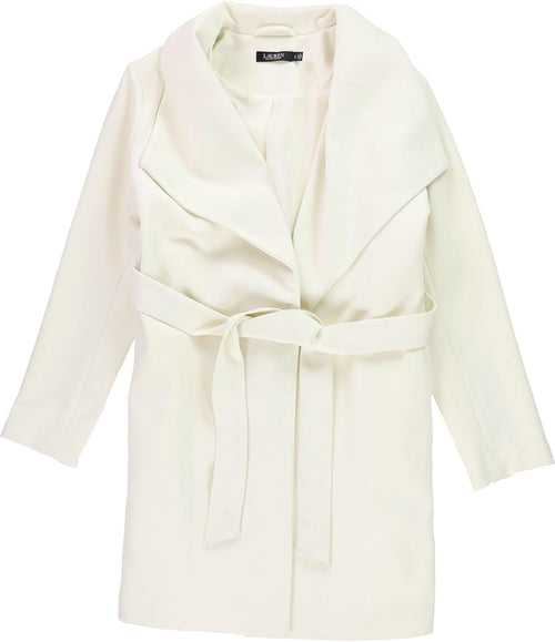 Ralph Lauren Womens Solid Belted Crepe Jacket, Black, Medium