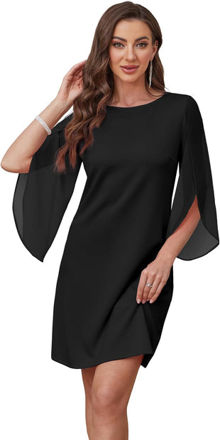 RUMIA Womens Cocktail Dresses Flutter Sleeve Wedding Guest Dresses for Women 2025 Trendy