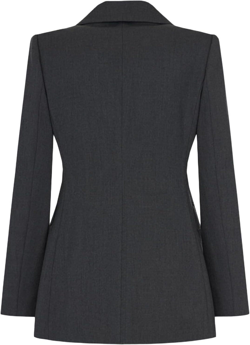 Mina Self 2025 Fall Women's Blazer Classic-Fitted Notched Lapel One-Button Front Work Business Suit Jackets with Pockets