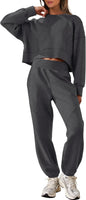 ANRABESS Womens 2 Piece Outfits Lounge Sets Cropped Sweatshirt Joggers Fashion Sweatsuit Sweat Set 2025 Winter Travel Outfits