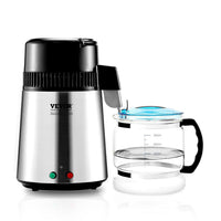 VEVOR Water Distiller, 1.1 Gal Distilled Water Machine, 750W Pure Water Distilling w/BPA Free Plastic Container, Water Distillation Kit w/Button, Countertop Distilled Water Maker for Home, White