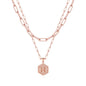 M MOOHAM Dainty Initial Necklaces for Women, 14K-Gold-Plated Layering Necklace for Women Cute Hexagon Letter Initial Necklace Layered Necklaces for Womens Teen Girl Gifts